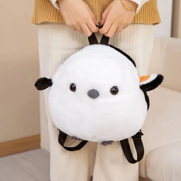 35 cm farcito adorabile passero peluche zaino giocattoli carino bambole tit coda lunga zaino decorativo per bambini ragazze regali di compleanno 240105