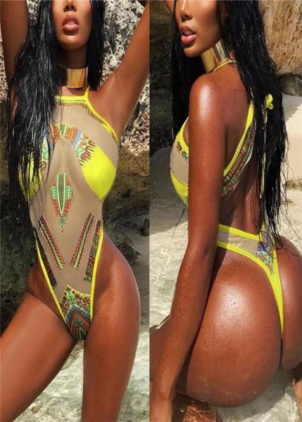 Costume da bagno intero stampato sexy da spiaggia Costume da bagno europeo e americano Costume intero stampato stile nazionale africano Wom5653547