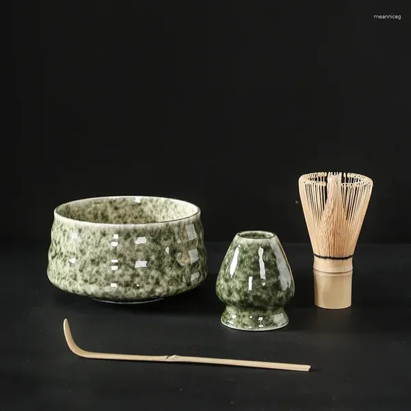 TeAware Sets 4pcs Japon Matcha Set Güvenli Bambu Çırpma Çay Çay Kapalı İçecek Dükkanı Çay Yapma Araçları Aksesuarlar Doğum Günü Hediyeler