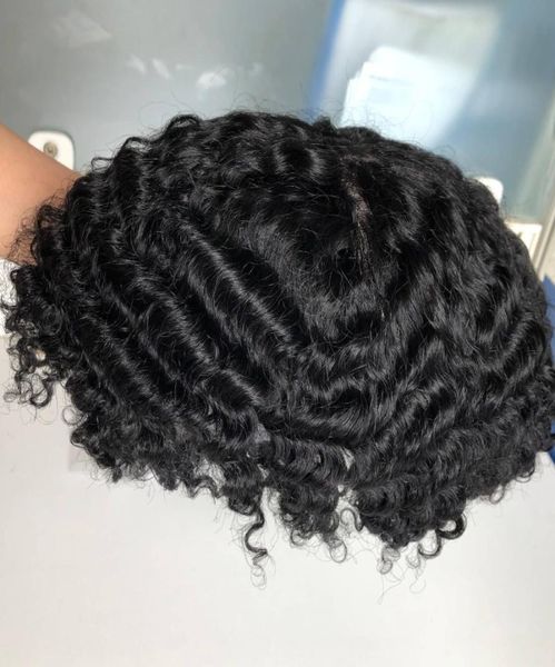 Onda peruca brasileira virgem cabelo humano peças mono laço com plutônio ao redor para homem entrega expressa 5780096