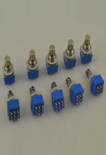 Lot10 3pdt 9pin efeitos de guitarra stomp switch pedal caixa pé metal true bypass 4423823