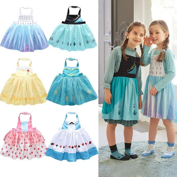 Mädchen Kleider Mädchen Schürzen Kleid Baby Malerei Overalls Abdeckungen Kinder Wasserdichte Essen Lätzchen Prinzessin Design Bunte Schürze S M L