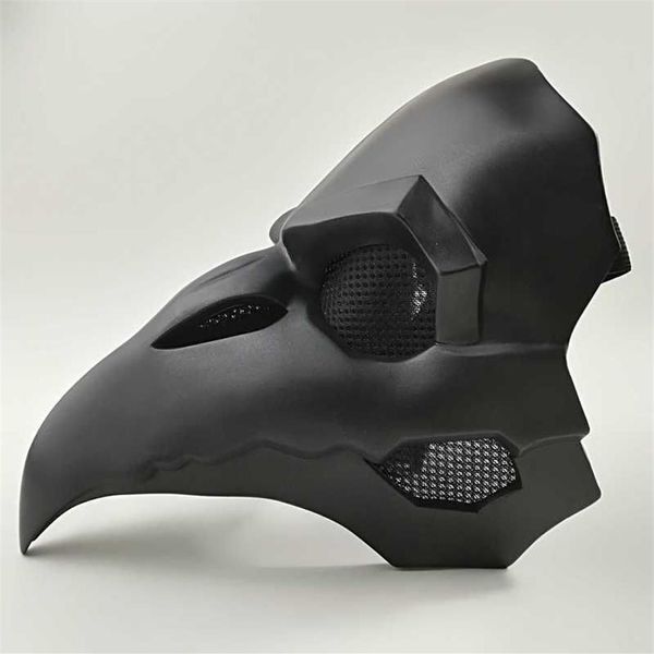 Corvo Reaper Nevermore Pelle Maschere nere Reaper Peste Dottore Maschera Uccelli Naso lungo Punk Corvo Retro Rock Cool OW Tipo PVC Maschera punk215H