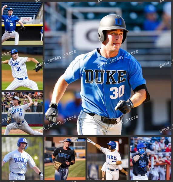 Maglie da baseball del NCAA Duke College Marcus Stroman Michael Rothenberg 20 Matt Mervis 36 Joey Loperfido 31 Cooper Stinson