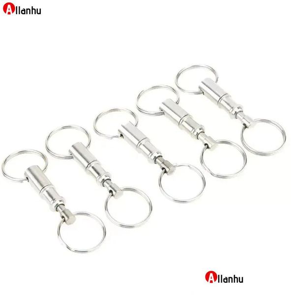 Bomboniera 10 pezzi Chiave premium pl-apart a sgancio rapido Portachiavi a portata di mano rimovibile Accessorio portachiavi staccabile con due gocce divise Consegna Dhhnx