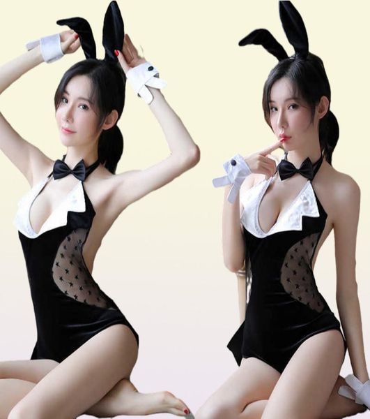 Erotische sexy Cosplay-Dessous, Anime-Rollenspiel-Kostüm für Frauen und Mädchen, süßer Kawaii-Häschen-Mädchen-Anzug, freches Samt-Stripper-Outfit, Y093055883