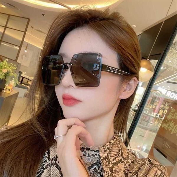 58 % Großhandel mit Sonnenbrillen New Network Red Fashion Nylon für Damen Rahmenlose Skulptur Cut Edge Polygonal Sonnenbrille