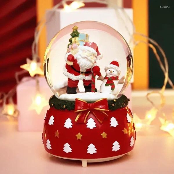 Bottiglie Luminose rotanti Babbo Natale Sfera di cristallo Carillon Decorazione del desktop Piccolo regalo creativo Natale Compleanno