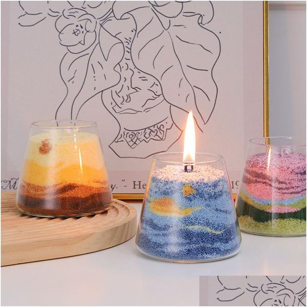 Velas DIY Novedad Arena Cera Arte Perfumado Etiqueta privada Diseño de imagen Decoración del hogar de lujo Vela Gota Entrega Jardín Dhq7L