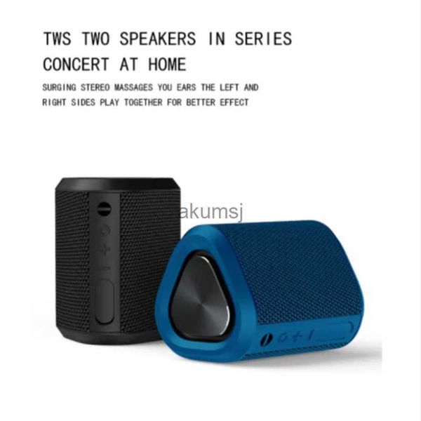 Alto-falantes portáteis Mini estéreo sem fio Bluetooth Alto-falante externo portátil IPX6 à prova d'água e à prova de poeira Tecido Áudio Cartão TF Reproduzindo som HIFI Qu YQ240106