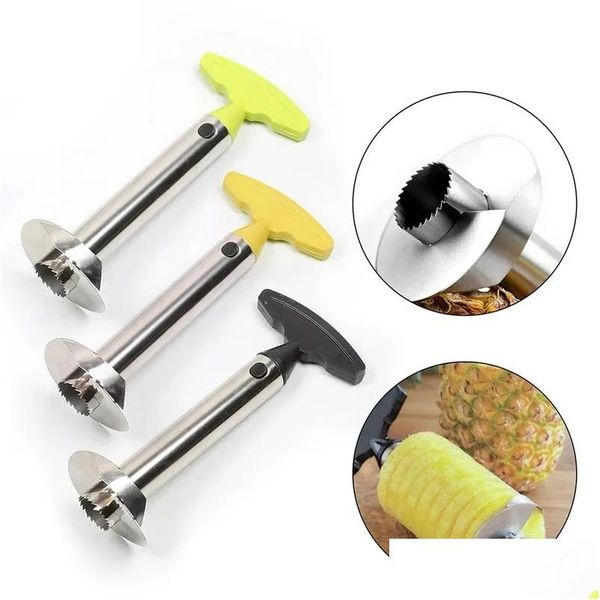 Utensili per frutta e verdura Utensili per verdure Affettatrice per ananas in acciaio inossidabile Pelapatate Frutta Corer Cucina Utensile facile Taglierina a spirale Nuovo Utensi Dhgg8