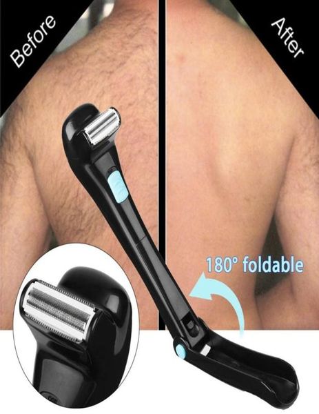 Elektrischer Nasen-Ohr-Trimmer, multifunktional, für Männer, Rückenhaarrasierer und Körpertrimmer, faltbarer Rasierer mit langem Griff7715349