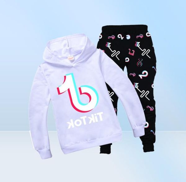 Tik Tok Set für große Jungen und Mädchen, Trainingsanzug, Kleidung, Herbst, Kind, Kapuzenpullover, Aufdruck, Hose, Outfit, Sportanzug, 12 Jahre, L28363962377