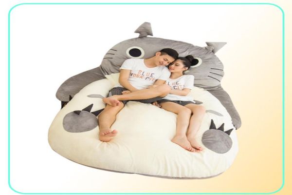 Dorimytrader Anime Totoro Schlafsack, weicher Plüsch, großes Cartoon-Bett, Tatami-Sitzsack, Matratze, Kinder und Erwachsene, Geschenk, DY610042605280