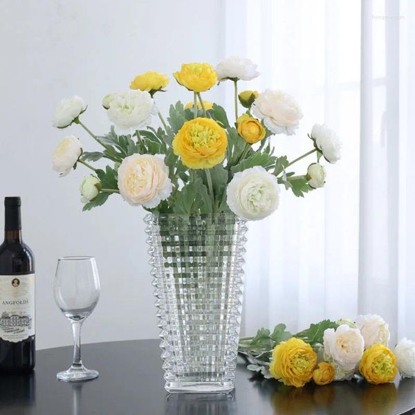 Flores decorativas peônia simulação flor veludo orvalho lótus decoração para casa ornamentos planta artificial