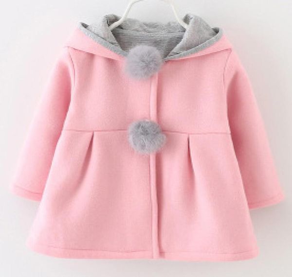 Todo varejo recém-nascido meninas casaco bebê outono primavera jaqueta crianças infantil coelho longo orelha hoodies algodão bebê outerwear crianças c7062424
