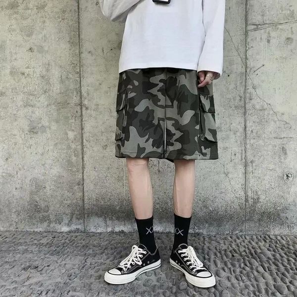 Pantaloncini da uomo Marca Yuwenle Stesso stile Capris da uomo Camouflage Tuta casual multitasche ampia da palestra