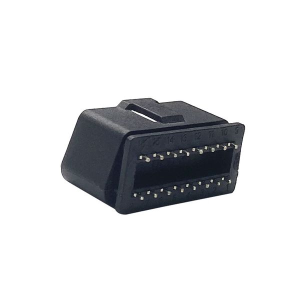 Conector macho automotivo obd2 de 16 pinos, interface de diagnóstico de caminhão obd ii, plugue de 16 pinos, pino fino