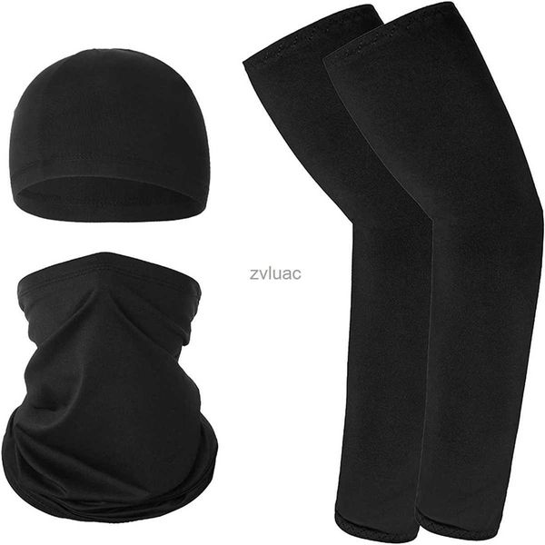 Schwarz YQ240106 Arm-Beinwärmer Anderes Innenzubehör UV-Schutz Halsmanschette Gesichtsbedeckung Eisseide Kühlende Armstulpen Totenkopf-Set für Damen Herren Radfahren Wandern