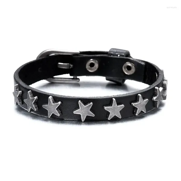 Charme Pulseiras Punk Acessórios Moda Homens Rock Club Disco Hip-Hop Pulseira De Couro