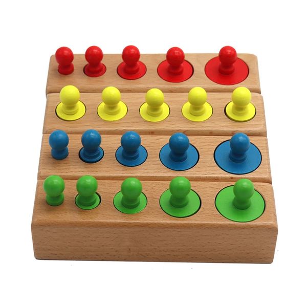 Montessori cilindro soquete quebra-cabeças brinquedo prática de desenvolvimento do bebê e sensespreschool brinquedos educativos de madeira para crianças 240105