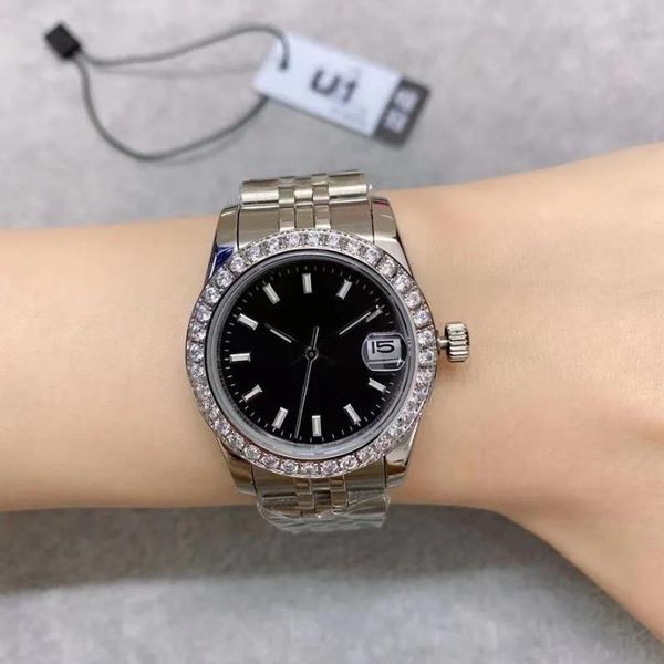 Super u1 st9 aço sheel diamante dial 31/36mm automático mecânico senhoras relógios de pulso jubileu cinta movimento safira relógios femininos