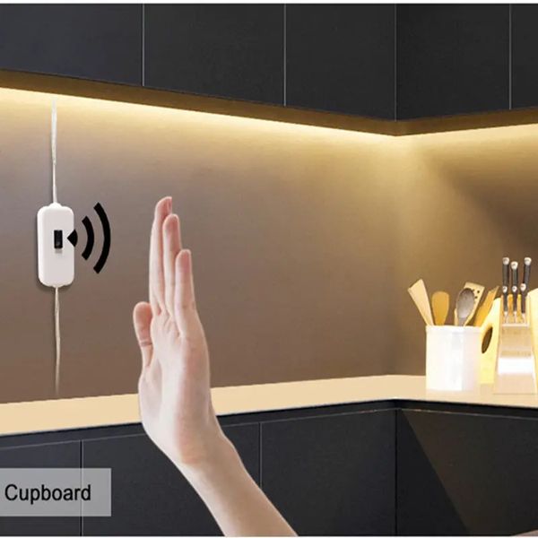 1pc USB Hand Sweep Induction 5V Luce, con sensore interruttore Retroilluminazione a LED, mobile da cucina TV sotto luce, luce per decorazioni domestiche con luce per armadietto, luci calde