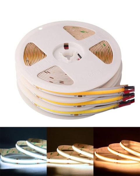 COB LED Strip Işık DC 12V 24V 8mm 252 SMD Yüksek Yoğunluklu Esnek LED Bant Işığı Dimmabable Fob Lineer Şerit Şerit 3000K 4000K 6000K2785231