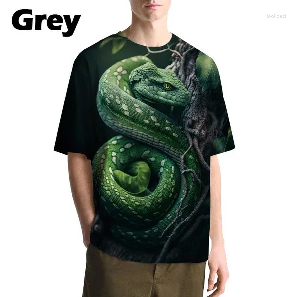 T-shirt da uomo 2024 Snake 3d T-shirt stampata Divertente Hip-hop Street Style a maniche corte Moda Casual Cool Top