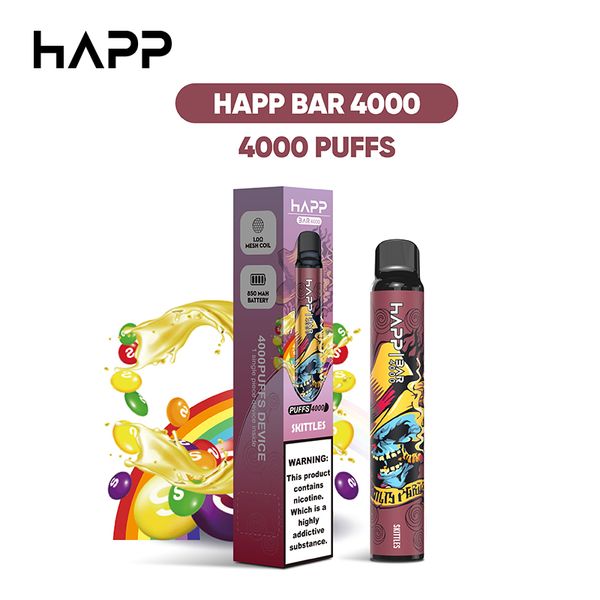 Vape Großhandel China 4000 Puffs Bar Einweg-E-Zigaretten 2 % 5 % vorgefüllter E-Saft Vaper Mesh Coil Desechables Vapers 4k Puffs 15 Geschmacksrichtungen neues Design