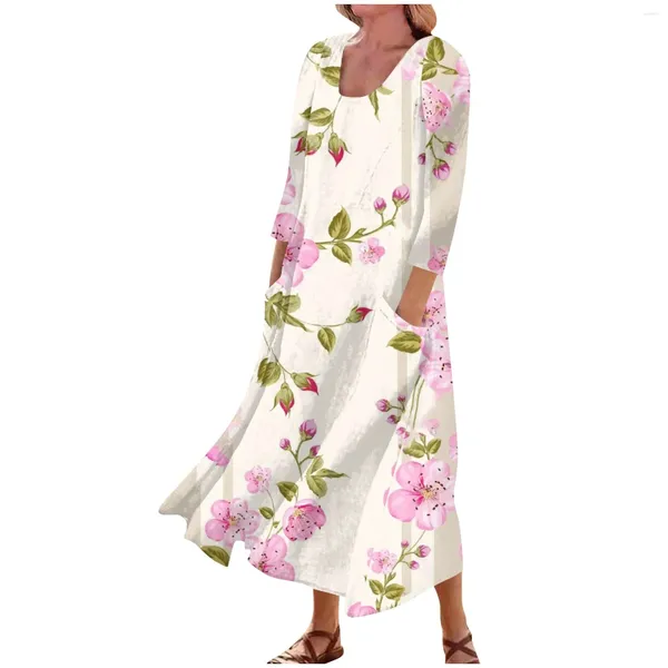 Vestidos de festa roupas para mulheres moda férias casual floral flor impresso vestido de verão venda elegante e design de moda vestidos