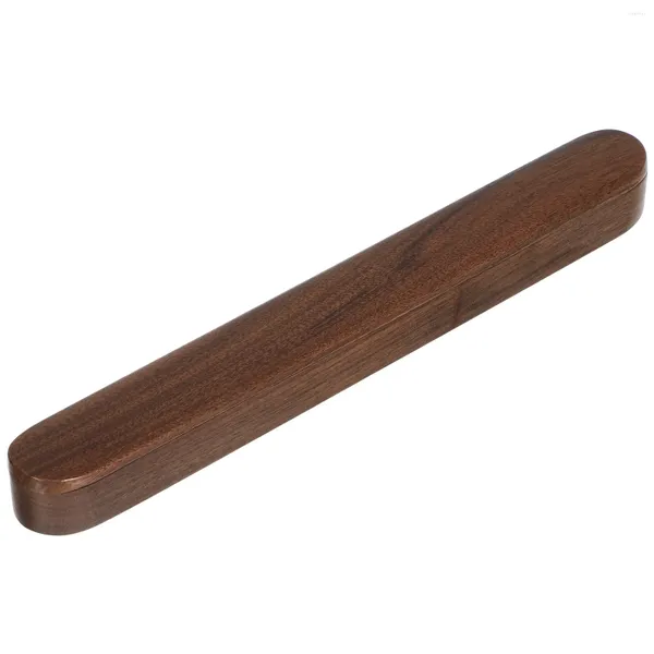 Bottiglie portaoggetti Scatola per bacchette in legno massello Organizzatore per stoviglie da viaggio Portaposate da picnic Contenitore antipolvere Utensile in noce nera