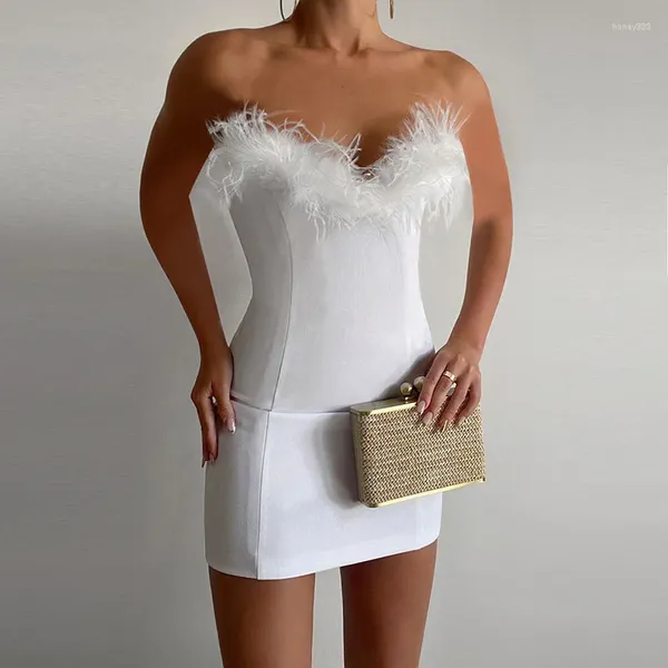 Casual Dresses Sommer Sexy Elegante Mode Abendkleid Trägerlos Rückenfrei Bodycon Tube Top Für Frauen 2024 Party Nachtclub Vestidos
