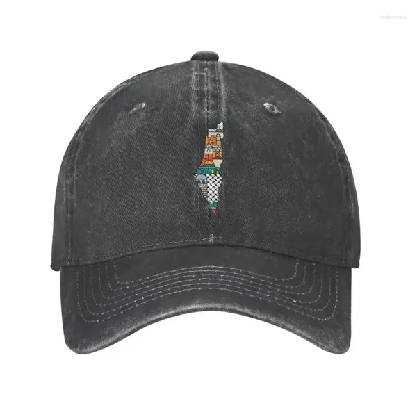 Bola bonés algodão bl mapa kufiya hatta padrão boné de beisebol homens mulheres personalizado ajustável adulto keffiyeh pai chapéu