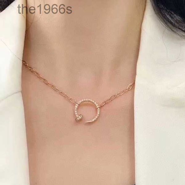 Collana con unghie Serie Clou Ciondolo placcato oro 18k per donna Designer Uomo Diamante T0p Materiali avanzati Marchio Formato europeo Regalo di anniversario 011 TT6E