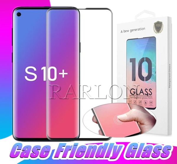 Verre trempé compatible avec les coques pour Samsung Galaxy S21 S20 Ultra S10 S9 plus Note 20 10 9 8 S8 Protecteur d'écran incurvé 3D avec vente au détail 7848054