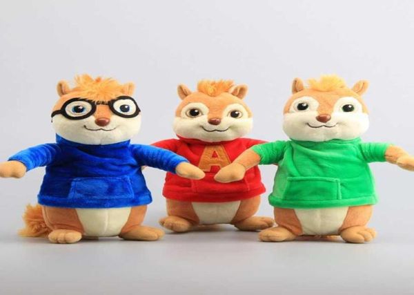 Movie Toys Alvin und die Chipmunks Plüschpuppen Süße Chipmunks Stofftiere Kindergeschenk 9 Zoll 22 CM 2107069286251