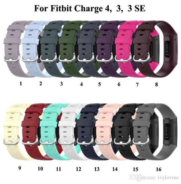 Moda Spor Silikon Bilezik Strap Band Fitbit Charge 4 3 SE Bileklik Kayışı Bilezik Değiştirme Aksesuarları Wriststrap1264406