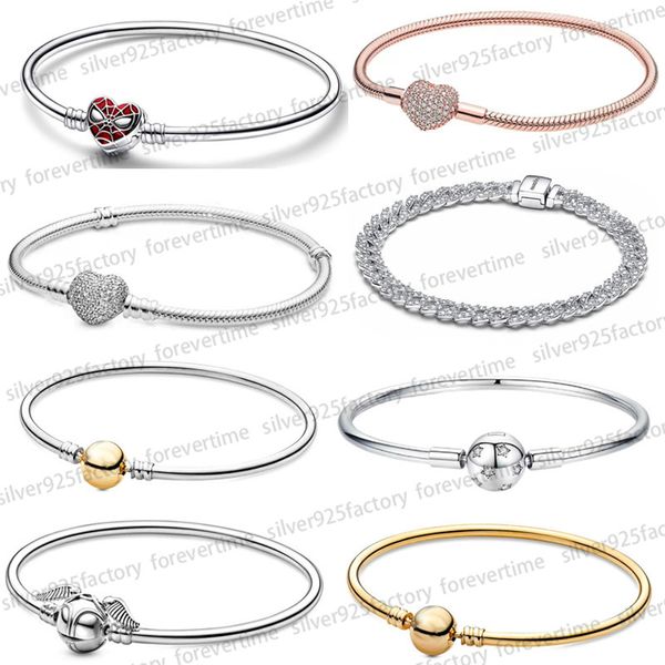 Heißes Verkaufsdesigner-Charm-Armband für Frauen, Roségold-Armreif, Diamantkette, DIY, passend für Pandoras, Basic-Armband, Hochzeit, Verlobung, Schmuck, Party-Geschenke mit Box