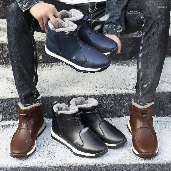 Stivali di grandi dimensioni 48 da uomo invernali da uomo in pelle alla caviglia scarpe maschili moda business autunno stivali calzature Hommes Chaussure