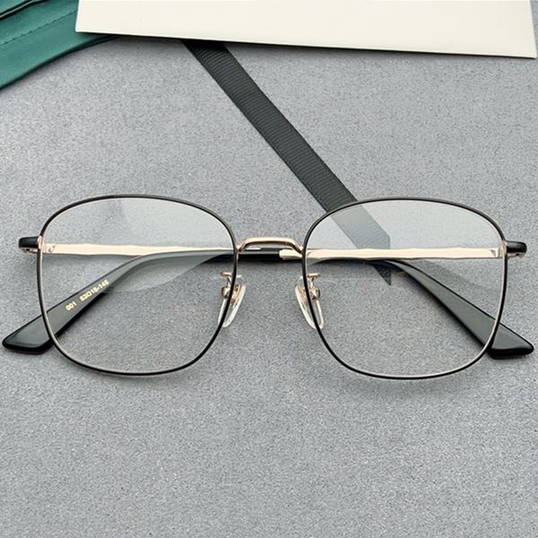 2024 nuovi occhiali quadrati rotondi in metallo con gamba di bambù leggeri bicolore fullrim 53-18-145 GA987O telaio per occhiali da vista custodia fullset