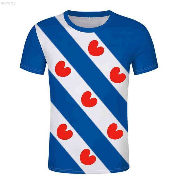 camicia FRIESLAND spedizione personalizzata hemd nome numero leeuwarden t-shirt drachten sneek dokkum stampa bandiera Nederland frislan abbigliamento X0602