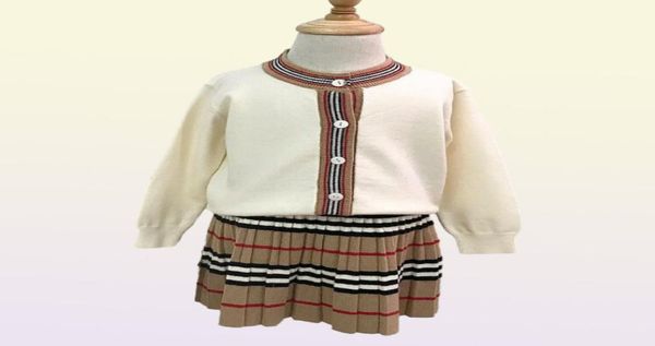 Trendige Kleinkind-Mädchen-Kleider, Frühlingsdesigner, Neugeborene, niedliche Kleidung für kleine Mädchen, Outfit, Tuch4743989