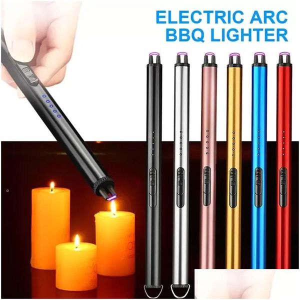 Isqueiros de cozinha Pedidos Cozinha Isqueiro À Prova de Vento Flameless Arco Elétrico Churrasco Vela Ignição Plasma Ignição para Velas Ao Ar Livre Gás St Dhgbl