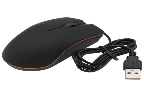 Черная USB-мышь, проводная игровая, 1200 точек на дюйм, оптическая, 3 кнопки, игровая мышь для портативного ПК, компьютера6230389