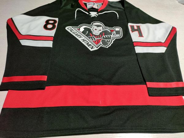 WHL Custom Bret Hart 84 Calgary Hitmen Винтажные хоккейные майки красные, черные по индивидуальному заказу любое числовое имя CCM вышитые трикотажные изделия с вышивкой ized s