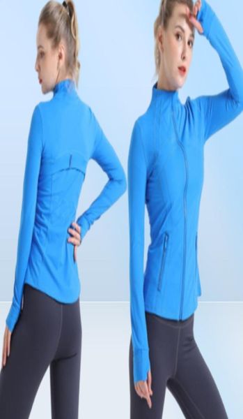 Abiti da yoga Giacca da donna Definisci allenamento Cappotto sportivo Fitness Quick Dry Activewear Top Solid Zip Up Felpa Sportwear 2022 Se6419027