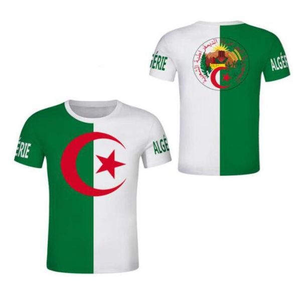 Cezayir Erkekler Tişört Özel Rugby Festival Tshirt Arap Cezayir Bayrak Baskı Metin Fransız Cezayir Jersey Çocuk Tee Top1820025