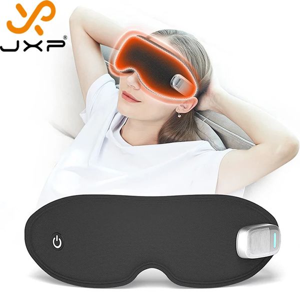 JXP Compress Eye Massage con vibrazione del calore Maschera per il sonno Pressione dell'aria Blackout 3D 3 in 1 Caricatore Strumento per massaggiatore per occhi asciutti 240106