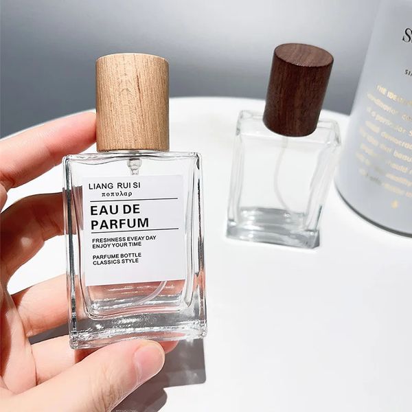 50 ml quadratische Glasparfümflasche Transparente Sprühflasche Verpackungsflasche kann mit Zerstäuber-Reisekosmetikbehälter 230106 nachgefüllt werden